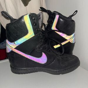 NIKE WMNS DUNK SKY HI 2.0 SNEAKERBOOT REFLECTIVE TRIPLE BLACK 8.5